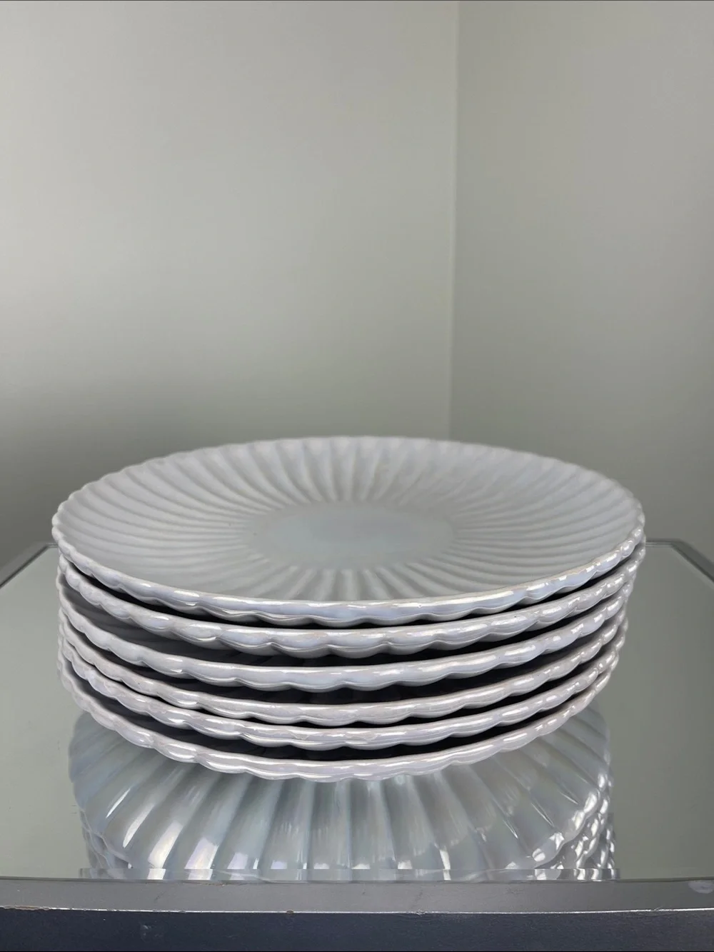Godinger Elegant Sliver Glazed Dinner 10.5” Plate Set of 6